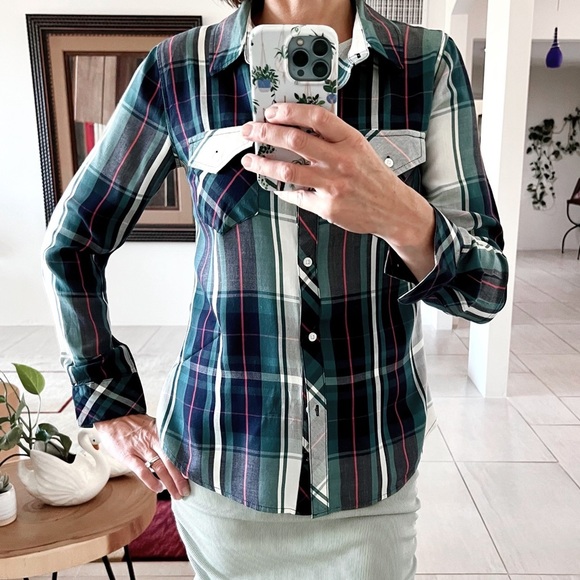 Rails Women's Button Down Long Sleeve Plaid Shirt Size XS - Picture 1 of 7